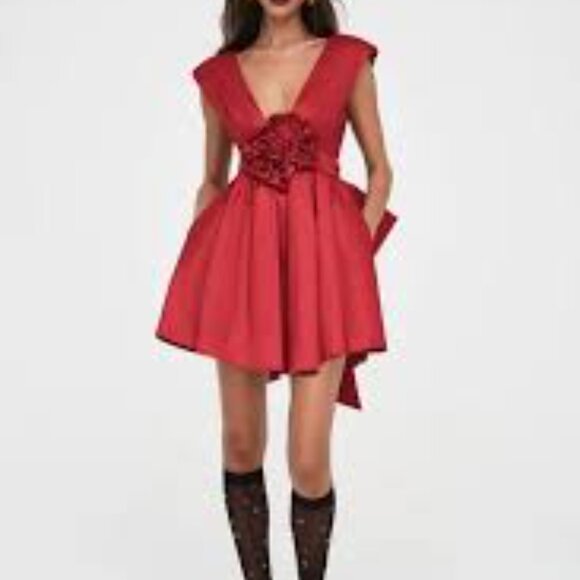 floral mini bow back dress - Picture 5 of 5